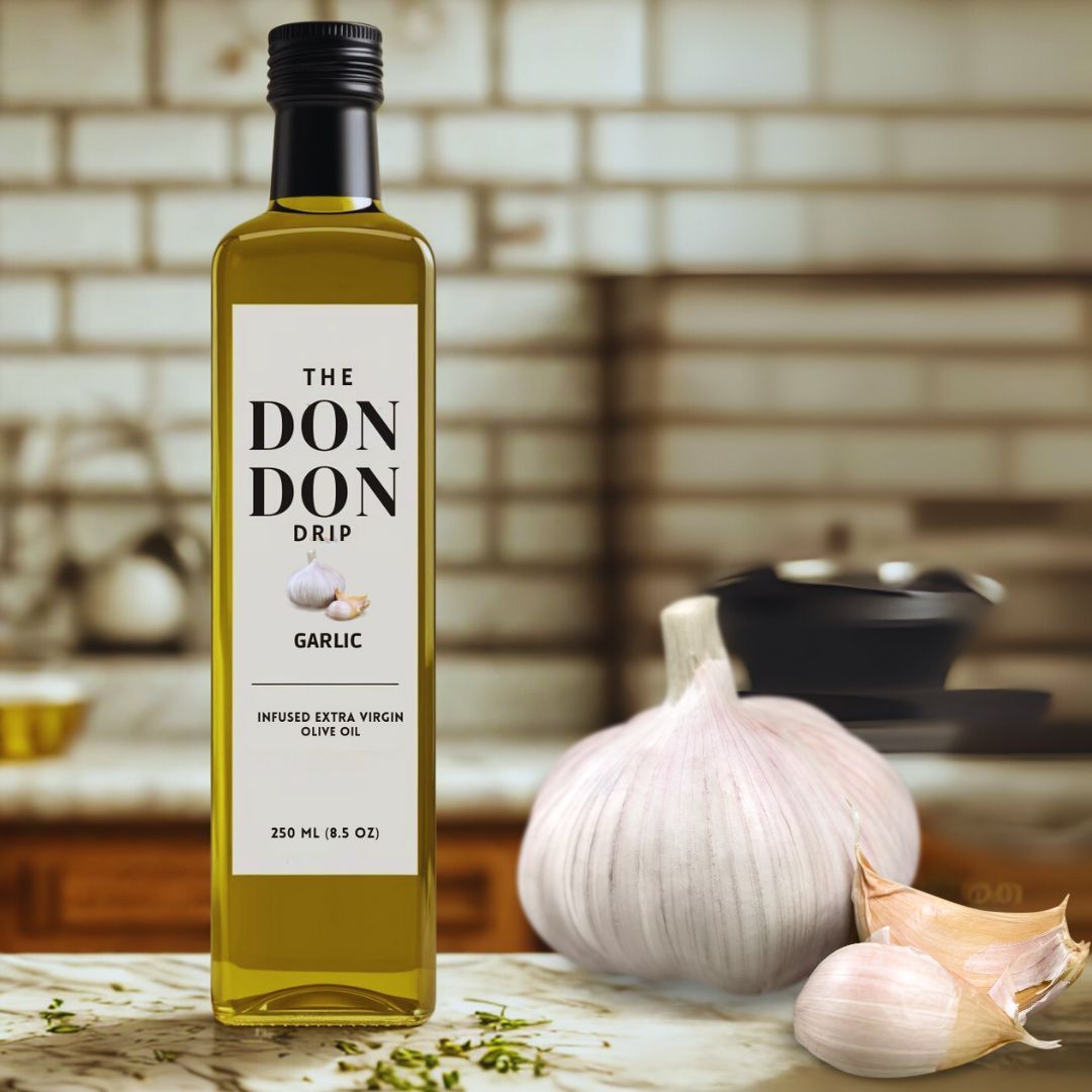 π§ The Don Don Garlic Drip β Signature Garlic Infused Olive Oil